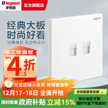 罗格朗（LEGRAND）开关插座面板 仕典系列玉兰白色86型暗装 两位六类电脑 弱电类