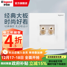 罗格朗开关插座面板 仕典玉兰白大面板2孔音响音频插座清单报价