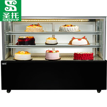 圣托（Shentop）双开门熟食冷藏展示柜 三文治寿司保鲜柜 直角后开门玻璃蛋糕柜 STG-ZH1500