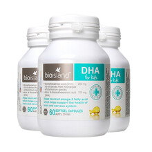 佰澳朗德（Bio island）婴儿dha婴幼儿海藻油儿童鱼肝油补脑护眼0-6个月以上 3瓶装 dha海藻油60粒