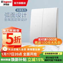 罗格朗（LEGRAND）未莱系列开关插座面板 陶瓷白色86型暗装薄款磨砂质感清单报价 二位单控带LED指示灯