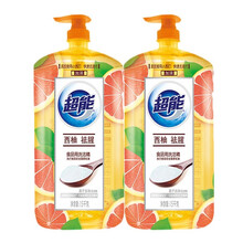 超能去油洗洁精西柚祛腥柠檬护手500克1.5千克果蔬清洁餐具清洁新老包装随机发货家庭装 1.5千克西柚*2瓶