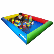 儿童充气沙池广场摆摊决明子玩具套装 户外小孩玩沙子挖沙玩具大型组合沙滩池乐园家用 加厚20平方30套玩具+400斤决明子