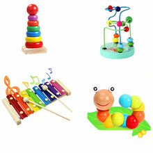 野果子 儿童木制绕珠串珠积木男孩女宝宝一岁半早教益智玩具0-3岁2周岁 【四件】优惠组合