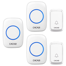 CACAZI/卡佳斯A06无线门铃 二拖三不用电源直流用电池 遥控电子家用呼叫器防水老人呼叫器 白色