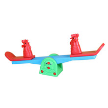 XQ儿童双人跷跷板宝宝摇马木马家用玩具卡通动物翘翘板 幼儿园跷跷板摇摇马户外游乐园 多色公鸡