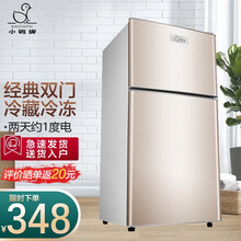 小鸭双门小冰箱家用 小型宿舍租房电冰箱冷藏冷冻迷你一级节能省电 58L-时尚金【三级能耗】双人用