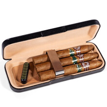 CIGARLOONG茄龙雪茄套雪茄盒牛皮革旅行便携式三支装雪茄保湿盒CY-0109 三支装
