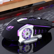 SOZA电竞游戏鼠标绝地求生英雄联盟lol吃鸡cf机械台式电脑笔记本家用有线宏编程鼠标办公静音 游戏鼠标金属底板加重【有声宏编程版】黑色