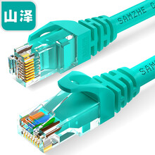 山泽(SAMZHE)六类网线CAT6类千兆极速8芯双绞 工程家用电脑宽带监控非屏蔽网络跳线成品网线浅绿15米WXL-6150