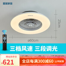 ‼️殴普隐形吊扇灯吸顶风扇灯客厅餐厅卧室静音家用现代简约带风扇灯具 浅灰色 偏亮