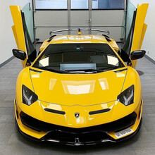 哈雷贝拉 兰博基尼授权儿童电动车四轮跑车可手机APP遥控汽车可坐人男女婴儿小孩玩具车摇摆童车 【兰博基尼黄色】蝶翼门+手机遥控+摇摆+轮轮皮座