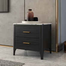 叶芝 实木大理石斗柜客厅卧室收纳柜北欧简约白蜡木斗柜 白蜡木大理石斗柜*2