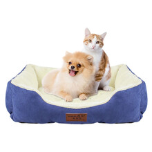 憨憨宠 狗窝猫窝 泰迪狗窝大号小型犬中型犬狗狗垫子猫咪宠物狗床狗屋用品 蓝色 M码 50*40*12cm 建议12斤内
