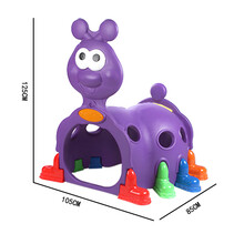 幼儿园早教毛毛虫钻洞儿童塑料爬行隧道小精灵婴儿宝宝室内外玩具 一节紫色毛毛虫 85X105X125CM