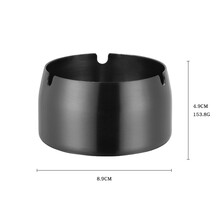 Buyer Sta不锈钢烟灰缸 防风创意烟灰缸大中小家用网吧办公室高档餐厅KTV 黑色中号