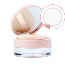 ilbu 散粉蜜粉盒定妆粉盒腮红带网格旅行便携分装盒子高贵奢华款 E/粉色弹力网散粉盒10g+粉扑