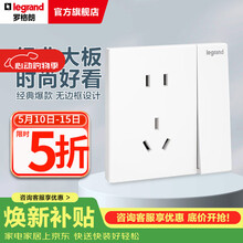 罗格朗（LEGRAND）开关插座面板 仕典系列玉兰白色86型暗装 五孔带（双控） 插座