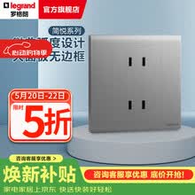 罗格朗简悦系列深砂银色家用86型微曲无边暗装磨砂质感清单报价 10A二扁插座