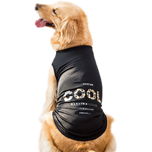 【2件8折】 大狗衣服夏季宠物背心金毛萨摩耶宠物透气运动薄款中大型犬衣服春夏款服装 黑色豹纹字母 3XL【建议20-35斤以内】