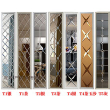 缇瑞德定制艺术玻璃拼镜背景墙客厅电视餐厅边框造型装饰框菱形镜面茶镜