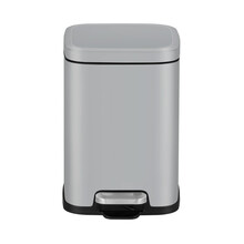 EKO垃圾桶脚踩开盖垃圾桶厨房客厅卫生间带盖家用大号垃圾干湿分类垃圾桶 9384 亚光灰 6L