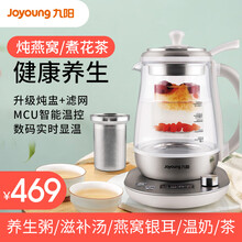 九阳（Joyoung）养生壶带过滤网炖盅家用多功能钢化玻璃电热水壶1.5L煮茶壶K15-D10 灰色