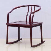 匠人塘红木家具血檀（学名：染料紫檀）圈椅中式太师椅座椅客厅休闲椅实木办公椅摇椅靠背 长62*宽49*坐高47(总高86)cm