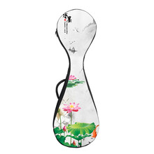 加棉琵琶包大号成人乐器琵琶袋小号儿童双肩乐器琵琶琴套图案设计厚包 成人水墨清荷