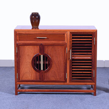 寻古红木家具缅甸花梨（学名：大果紫檀）餐边柜实木 新中式厨房储物柜茶水柜储藏柜 碗柜歺边柜 长108*宽42*高89cm