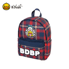 小黄鸭格纹中号双肩时尚拼色学院风女包2019母婴包妈咪包 格纹中号双肩包(玩偶家族)