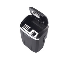 适用于日本车载烟灰缸带LED有盖悬挂式创意车用出风口烟灰缸多功能通用 黑色