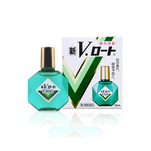 【日本直发 JD快递】日本ROHTO 乐敦 乐敦V叶 滴眼液舒缓眼疲劳眼药水日版 新乐敦绿V 清凉度3-常用型普通款13ml瓶