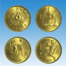 华夏臻藏1987年第六届运动会纪念币六运会足球排球体操1角纪念币 3枚全套
