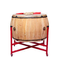 派尼美特 正宗黄牛皮鼓椿木战鼓白茬鼓白坯堂鼓牛皮大鼓原木本色鼓 20寸白茬黄牛皮+鼓棒+鼓架