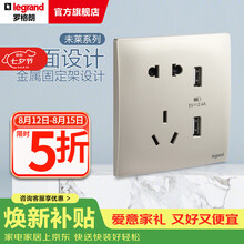 罗格朗（LEGRAND）开关插座面板 未莱系列粉铂金色86型曲面薄款磨砂质感清单报价 10A五孔带双USB充电插