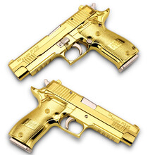 1:2.05 P226枪玩具金属模型枪92式合金枪 军迷军事收藏礼品 可拆卸 可抛壳 不可发射 SIG SAUER P226 金色