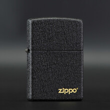 zippo打火机 原装磨砂黑裂漆236 煤油防风定制刻字男士礼物 经典标志
