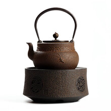御汕堂电陶炉 茶炉 家用 铸铁壶煮茶炉静音款不挑壶 电磁炉 台湾 老岩泥手工 茶具配件 套装
