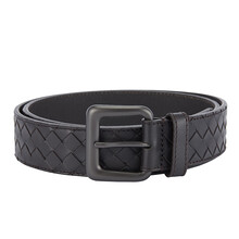 葆蝶家 BOTTEGA VENETA BV 男士棕色牛皮编织腰带 110码 奢侈品 七夕情人节礼物 送男友