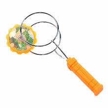 旋转陀螺带灯的 创意手摇魔力惯性旋转飞转陀螺七彩发光磁性轨道男孩儿童减压 橙色