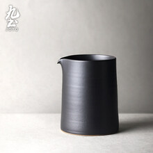 九土日式陶瓷咖啡分享壶手工粗陶咖啡杯手冲壶套装简约茶杯公道杯家用 1号壶【黑色】