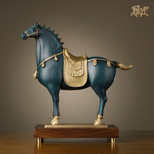 现货铜师傅铜马客厅摆件皇家唐马之二铜工艺品生肖马到成功生日礼物创意礼品开业乔迁商务礼品送客户领导 唐马之二
