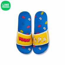 LINE FRIENDS 布朗熊&莎莉魔术贴拖鞋 卡通动漫萌趣轻便软底拖鞋 布朗熊&莎莉蓝 250MM