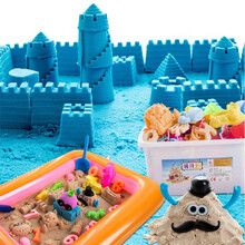 太空玩具沙套装儿童粘土魔力散沙彩泥男女孩橡皮泥儿童节礼物 6斤蓝色+模具+特大沙盘+收纳盒