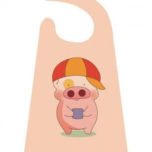 老人成人吃饭防溅衣饭兜可爱时尚防水可拆大人大号儿童小孩口水巾吃饭用的围嘴卡通可爱个性创意围嘴围裙围兜 麦兜版-成人款