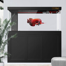 老渔匠鱼缸免换水生态水族箱家用客厅长方形中大型超白玻璃鱼缸 黑色（长120*宽60*缸高73/柜高88）CM