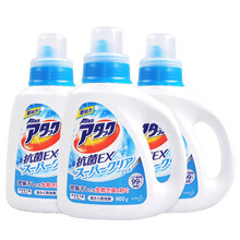 花王（KAO） 进口洗衣液洁霸组合  强力去污易漂清 EX亮白瓶装900g*3