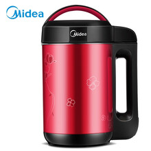 美的（Midea ) 小型迷你豆浆机智能家用双层不锈钢多功能破壁免滤多功能料理搅拌机DE12G13 喜庆红-不锈钢机头