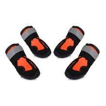 狗狗鞋子大型犬狗鞋大狗中型犬反光防水防滑耐磨金毛拉布拉多犬德牧防掉宠物鞋子用品 橙色 8#  适合 大型金毛 德牧 罗威纳 古牧 中大型